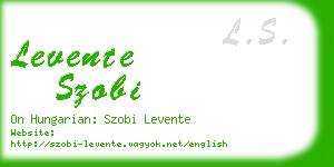 levente szobi business card